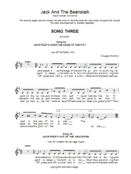 page one of Song 3 (from Jack And The Beanstalk) (Lead Sheet / Fake Book)