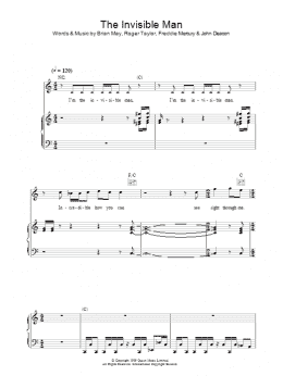 page one of The Invisible Man (Piano, Vocal & Guitar Chords)