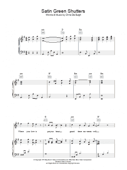 page one of Satin Green Shutters (Piano, Vocal & Guitar Chords)