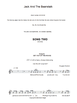 page one of Song 2 (from Jack And The Beanstalk) (Lead Sheet / Fake Book)