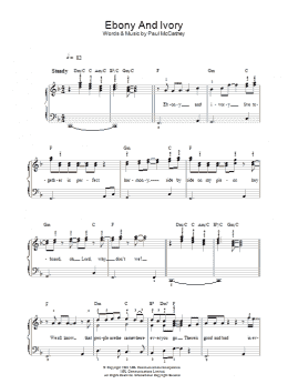 page one of Ebony And Ivory (Piano, Vocal & Guitar Chords)