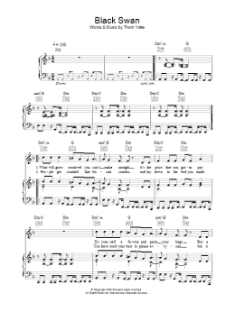 page one of Black Swan (Piano, Vocal & Guitar Chords)