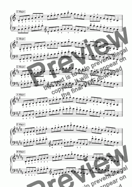 page one of Major Scales for Piano