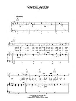 page one of Chelsea Morning (Piano, Vocal & Guitar Chords)