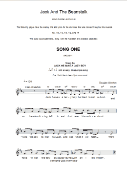 page one of Song 1 (from Jack And The Beanstalk) (Lead Sheet / Fake Book)