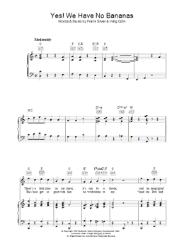 page one of Yes! We Have No Bananas (Piano, Vocal & Guitar Chords)