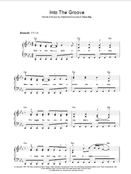 page one of Into The Groove (Piano, Vocal & Guitar Chords)