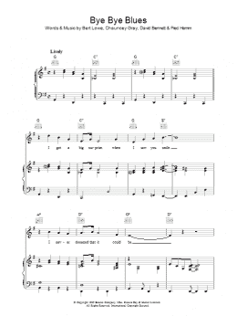 page one of Bye Bye Blues (Piano, Vocal & Guitar Chords)