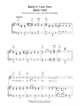 page one of Back In Your Own Back Yard (Piano, Vocal & Guitar Chords)
