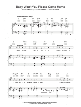 page one of Baby Won't You Please Come Home (Piano, Vocal & Guitar Chords)