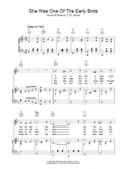 page one of She Was One Of The Early Birds (Piano, Vocal & Guitar Chords)