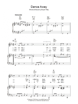 page one of Dance Away (Piano, Vocal & Guitar Chords)