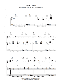 page one of Over You (Piano, Vocal & Guitar Chords)