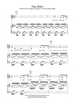 page one of You And I (Piano, Vocal & Guitar Chords)