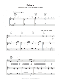 page one of Babette (Piano, Vocal & Guitar Chords)
