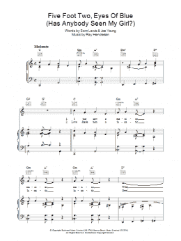 page one of Five Foot Two, Eyes of Blue (Has Anybody Seen My Girl?) (Piano, Vocal & Guitar Chords)