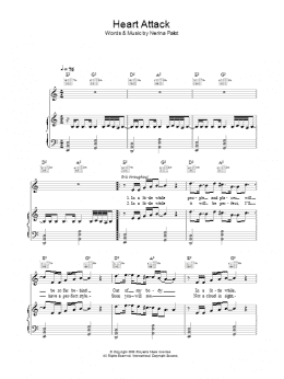 page one of Heart Attack (Piano, Vocal & Guitar Chords)