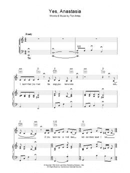 page one of Yes, Anastasia (Piano, Vocal & Guitar Chords)