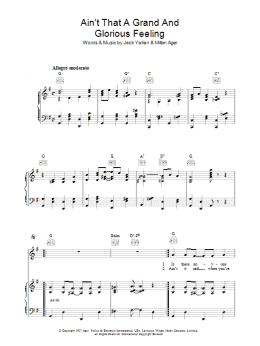 page one of Ain't That A Grand And Glorious Feeling (Piano, Vocal & Guitar Chords)