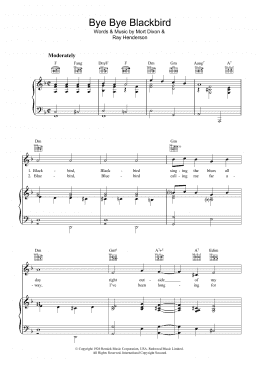 page one of Bye Bye Blackbird (Piano, Vocal & Guitar Chords)
