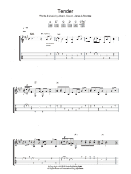 page one of Tender (Guitar Tab)