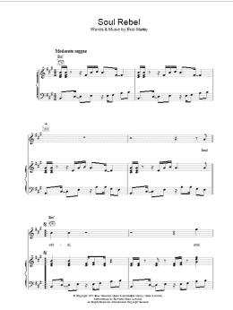 page one of Soul Rebel (Piano, Vocal & Guitar Chords)