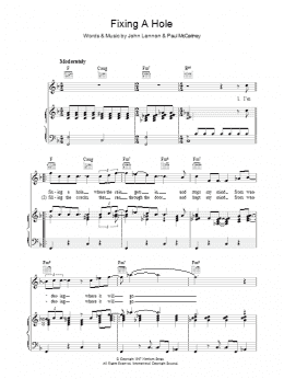 page one of Fixing A Hole (Piano, Vocal & Guitar Chords)