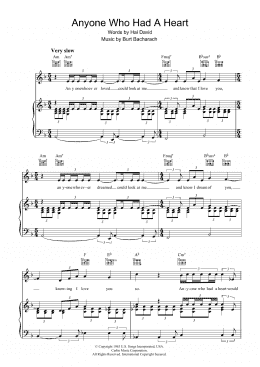 page one of Anyone Who Had A Heart (Piano, Vocal & Guitar Chords (Right-Hand Melody))