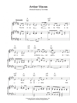 page one of Amber Waves (Piano, Vocal & Guitar Chords)