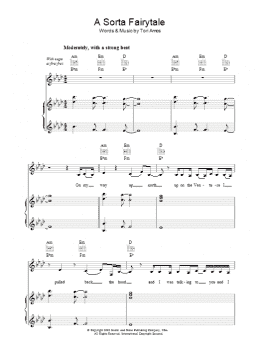 page one of A Sorta Fairytale (Piano, Vocal & Guitar Chords)