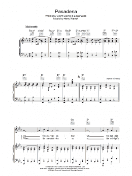 page one of Pasadena (Piano, Vocal & Guitar Chords)