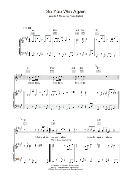 page one of So You Win Again (Piano, Vocal & Guitar Chords)