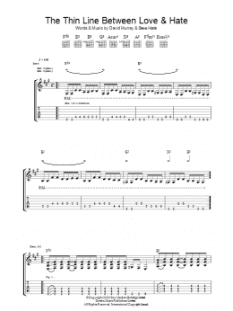 page one of The Thin Line Between Love And Hate (Guitar Tab)