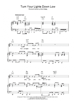 page one of Turn Your Lights Down Low (Piano, Vocal & Guitar Chords)
