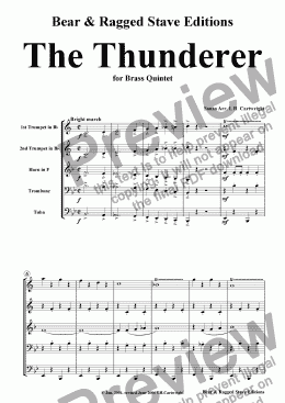 page one of The Thunderer for Brass Quintet
