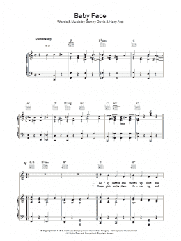 page one of Baby Face (Piano, Vocal & Guitar Chords)
