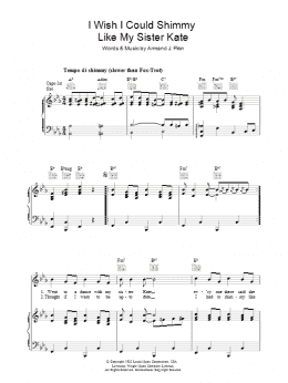 page one of I Wish I Could Shimmy Like My Sister Kate (Piano, Vocal & Guitar Chords)