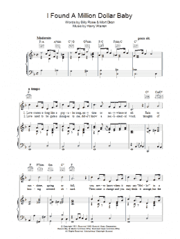 page one of I Found A Million Dollar Baby (In A Five And Ten Store) (Piano, Vocal & Guitar Chords)