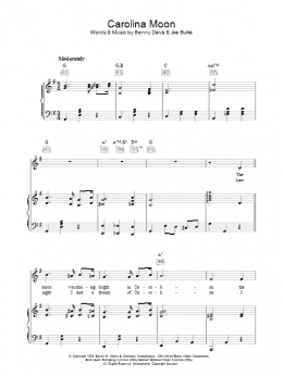page one of Carolina Moon (Piano, Vocal & Guitar Chords)