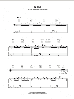 page one of Idaho (Piano, Vocal & Guitar Chords)