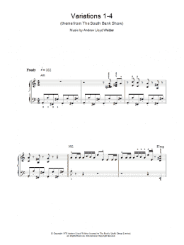 page one of Variations 1-4 (theme from The South Bank Show) (Piano, Vocal & Guitar Chords)