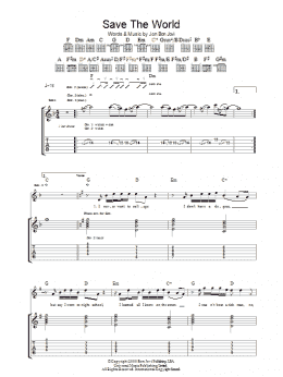 page one of Save The World (Guitar Tab)