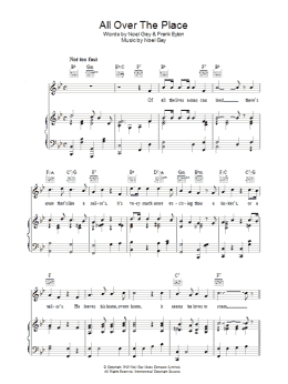 page one of All Over The Place (Piano, Vocal & Guitar Chords)