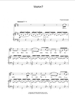 page one of Wohin (Piano, Vocal & Guitar Chords)