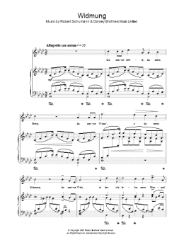 page one of Widmung (Piano, Vocal & Guitar Chords)