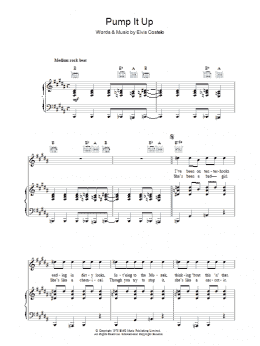 page one of Pump It Up (Piano, Vocal & Guitar Chords)