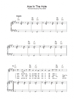 page one of Ace In The Hole (Piano, Vocal & Guitar Chords)