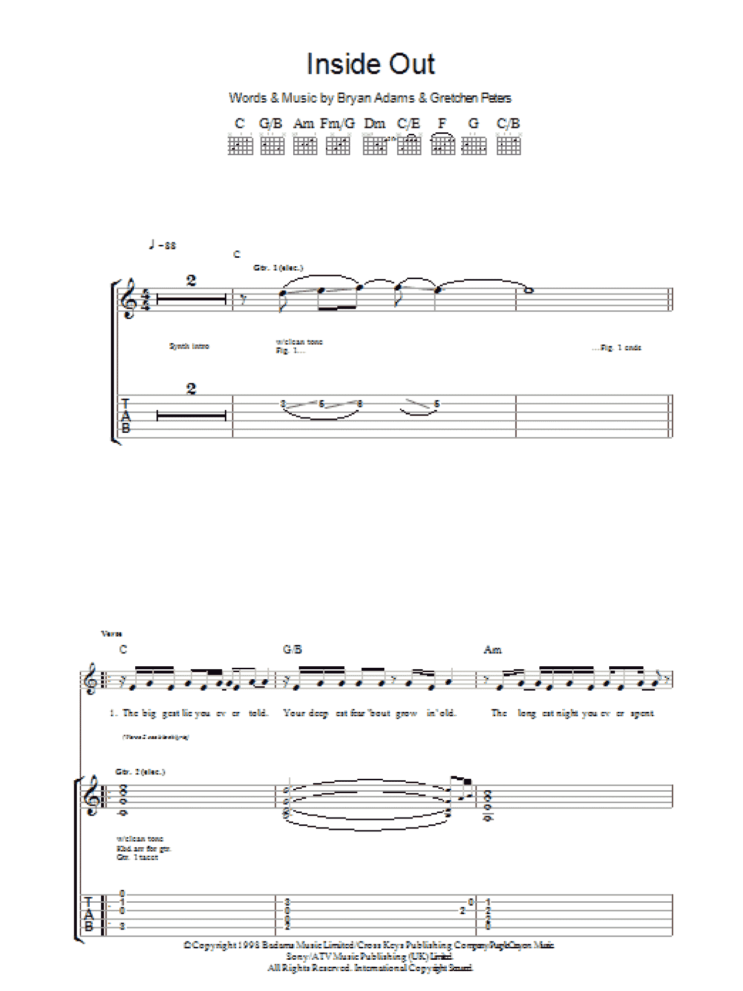 Inside Out (Guitar Tab)