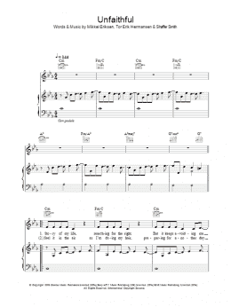 page one of Unfaithful (Piano, Vocal & Guitar Chords)