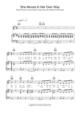 page one of She Moves In Her Own Way (Piano, Vocal & Guitar Chords)